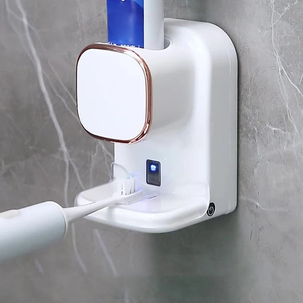 Automatic Toothpaste Dispenser USB Rechargeable Wall Mounted Toothpaste Squeezer Electric Toothpaste Dispenser for Kids Adults