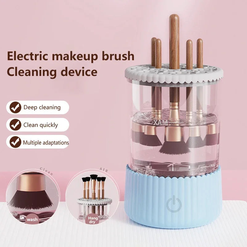 Automatic Electric Makeup Brush Cleaner 3 in 1 5V Beauty Brushes Dryer Visible Multipurpose Cosmetic Brush Cleaning Device Women